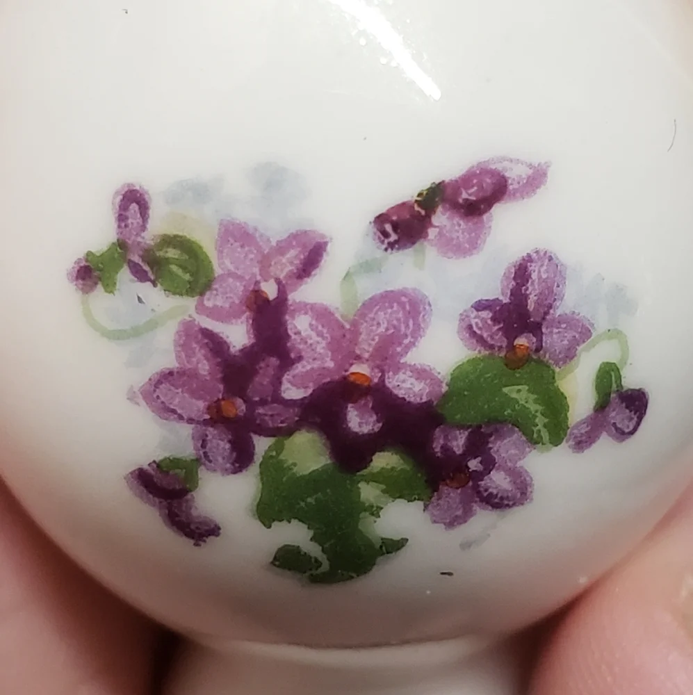 2 Vintage Mini Hand Painted Flower Creamer Vases, Made in Japan & Bone China